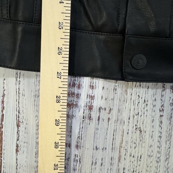 Levi’s Faux Leather Sherpa Lined Trucker Jacket Men’s XL Black Snap Front - Picture 8 of 13